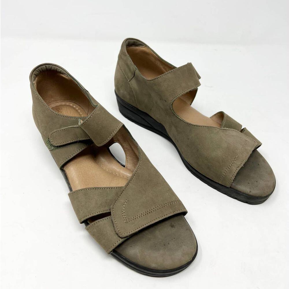 Beautifeel Slip On Wedge Open Toe Leather Sandals Us 6.5 EU 37